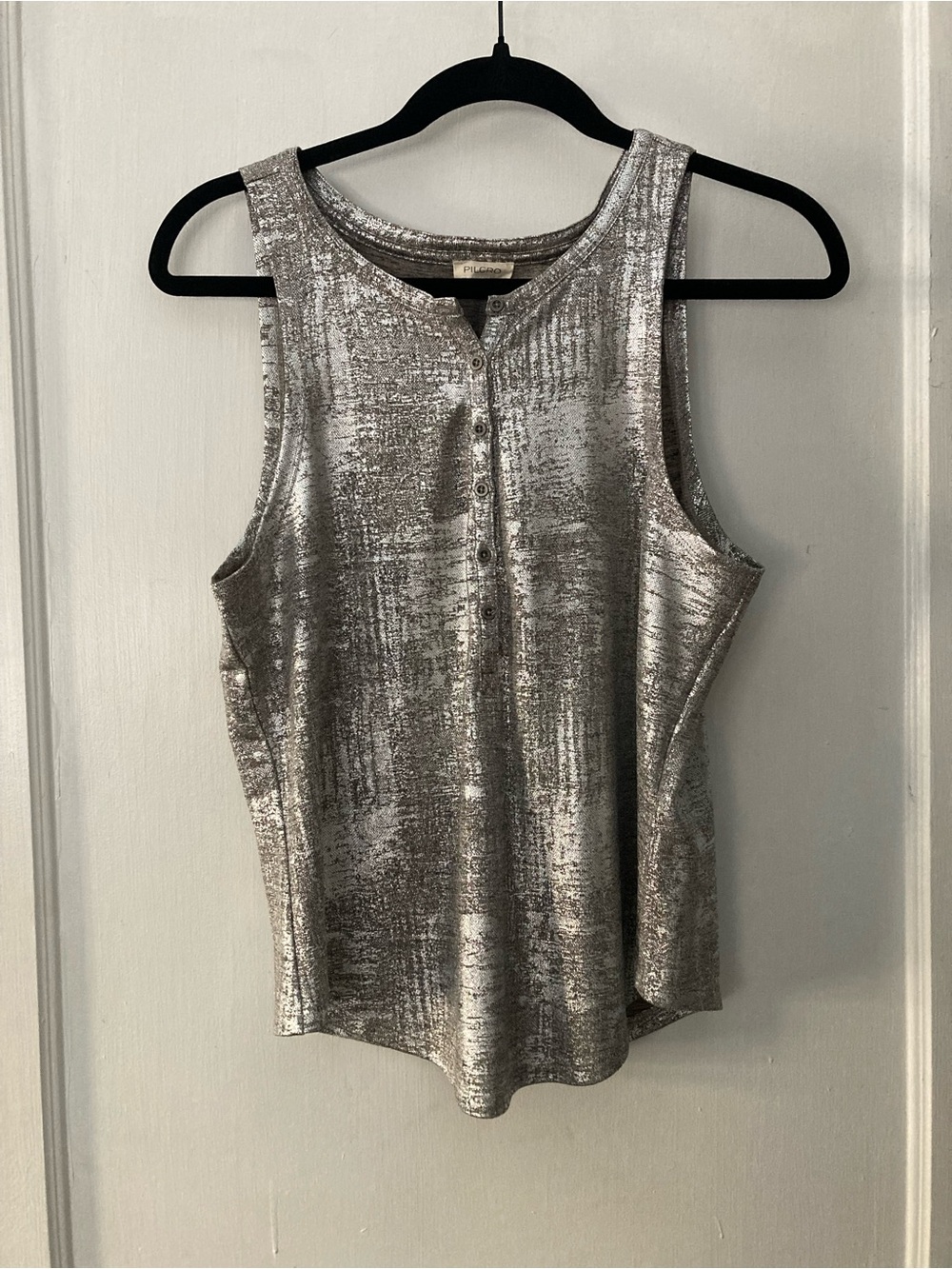 Anthropologie Pilcro Tank Sz L Silver Metallic